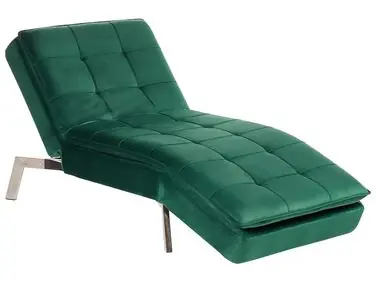 Chaise Longue LOIRET Velvet Emerald Green - Living Room