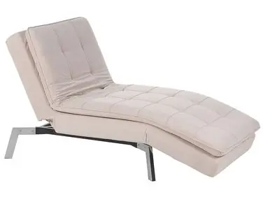 Chaise Longue LOIRET Velvet Beige - Living Room