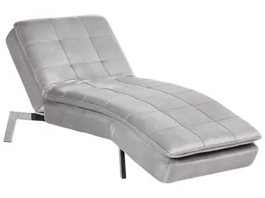 Chaise Longue LOIRET Velvet Light Grey - Living Room