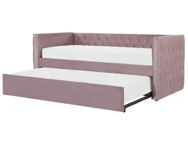 Trundle Bed Velvet GASSIN 90 x 200 cm (EU Single) Pink - Bedroom