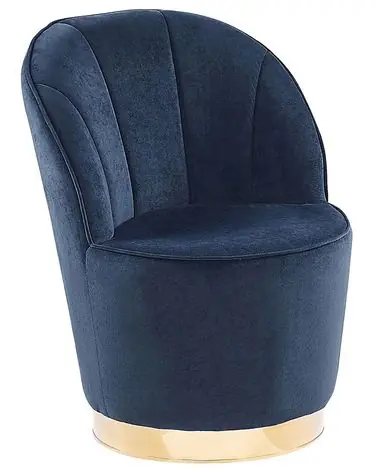 Armchair ALBY Velvet Dark Blue - Living Room