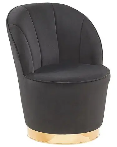 Armchair ALBY Velvet Black - Living Room