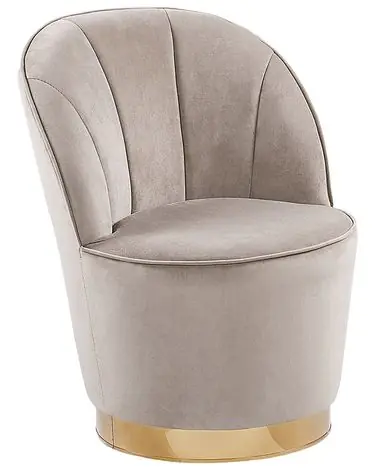 Armchair ALBY Velvet Light Beige - Living Room