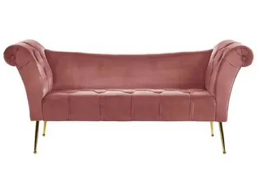 Chaise Longue NANTILLY Velvet Pink - Living Room