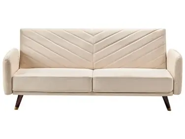 Sofa Bed 3 Seater SENJA Velvet Beige - Living Room
