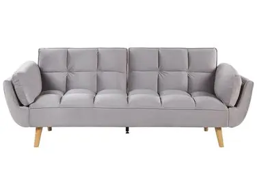 Sofa Bed 3 Seater ASBY Velvet Light Grey - Living Room