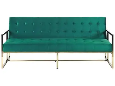 Sofa Bed 3 Seater MARSTAL Velvet Emerald Green - Living Room