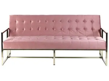Sofa Bed 3 Seater MARSTAL Velvet Pink - Living Room