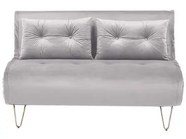 Sofa Bed 2 Seater VESTFOLD Velvet Grey - Living Room