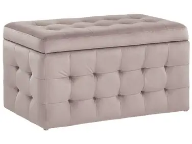 Storage Ottoman MICHIGAN Velvet Pink - Living Room
