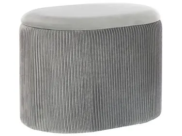 Storage Pouffe RICHLAND Velvet Light Grey - Living Room
