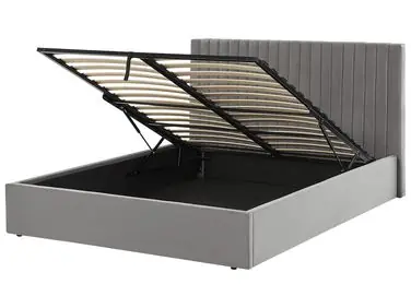 Ottoman Bed VION Velvet Grey 160 x 200 cm (EU King Size) - Bedroom