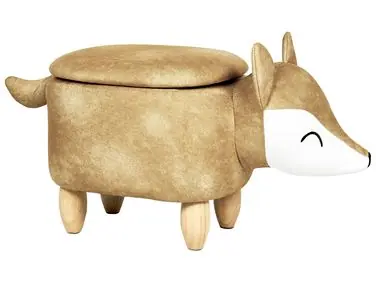 Storage Animal Stool FOX Velvet Orange Fox - Living Room