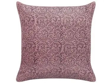 Throw Cushion ROMNEYA Velvet 45 x 45 cm Pink Floral Pattern - Home Accessories