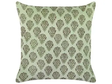 Throw Cushion RUNGIA Velvet 45 x 45 cm Green Floral Pattern - Home Accessories