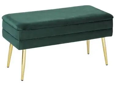 Upholstered Storage Bench DURHAM Velvet Dark Green - Bedroom
