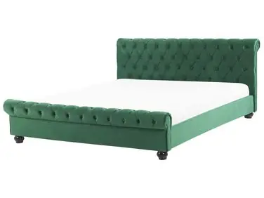 Cama de agua Terciopelo AVALLON 160 x 200 cm Verde esmeralda - Dormitorio