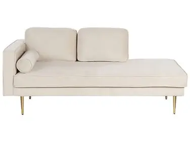 Chaise longue izquierdo MIRAMAS Terciopelo Beige - Sala de estar