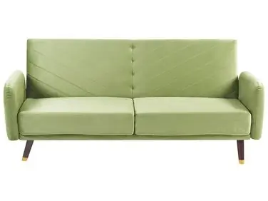 Sofá cama 3 plazas SENJA Terciopelo Verde oliva - Sala de estar