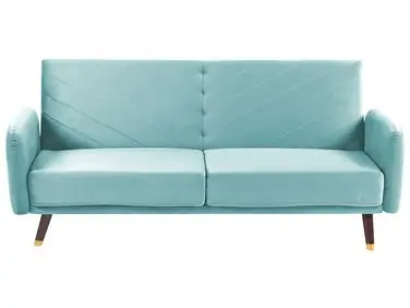 Sofa Bed 3 Seater SENJA Velvet Light Blue - Living Room