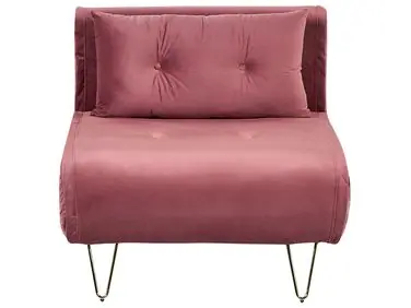 Sofá cama individual VESTFOLD Terciopelo Rosa - Sala de estar