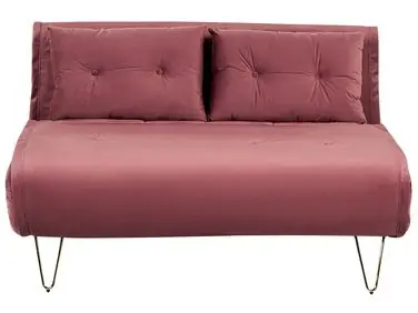 Sofá cama 2 plazas VESTFOLD Terciopelo Rosa - Sala de estar