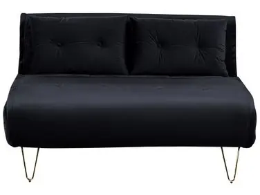 Sofá cama 2 plazas VESTFOLD Terciopelo Negro - Sala de estar