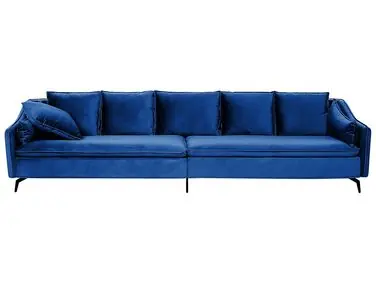 Sofá 4 plazas AURE Terciopelo Azul marino - Sala de estar