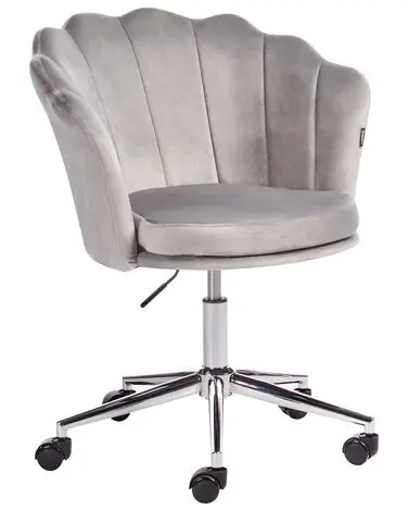 Desk Chair MONTICELLO Velvet Grey - Home Office