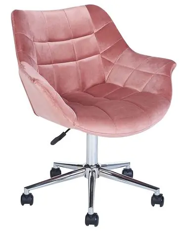 Desk Chair LABELLE Velvet Pink - Home Office