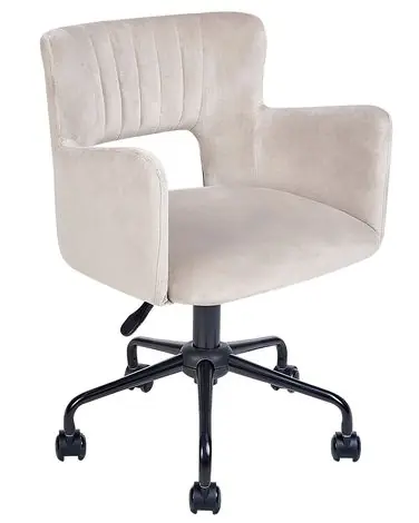 Desk Chair SANILAC II Velvet Taupe - Home Office