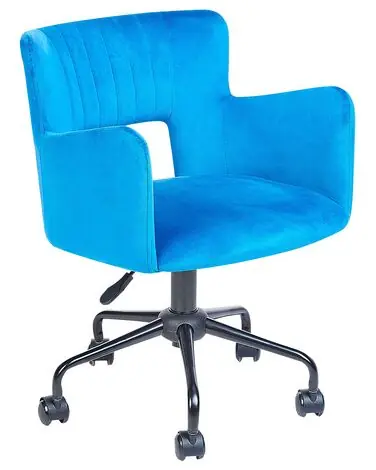 Desk Chair SANILAC II Velvet Blue - Home Office