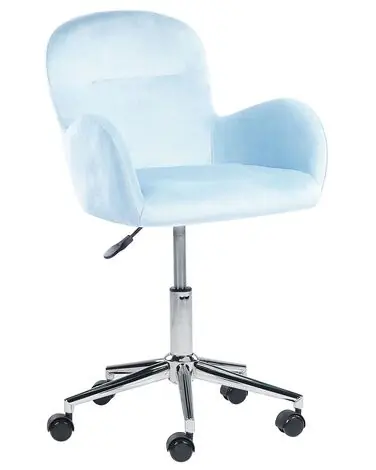 Silla de escritorio PRIDDY Terciopelo Azul claro - Oficina