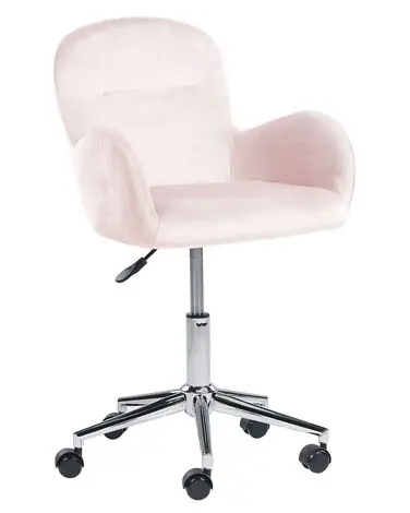 Silla de escritorio PRIDDY Terciopelo Rosa - Oficina