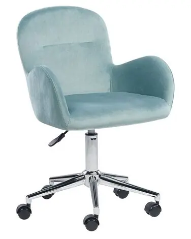 Desk Chair PRIDDY Velvet Mint Green - Home Office