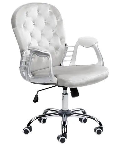 Silla de escritorio PRINCESS Terciopelo Gris claro - Oficina