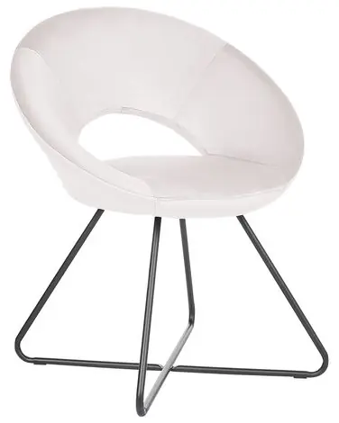 Silla de comedor RACHEL Terciopelo Blanco crema