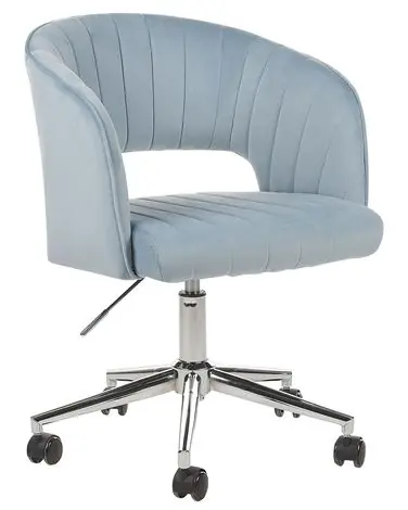 Desk Chair KATONAH Velvet Light Blue - Home Office
