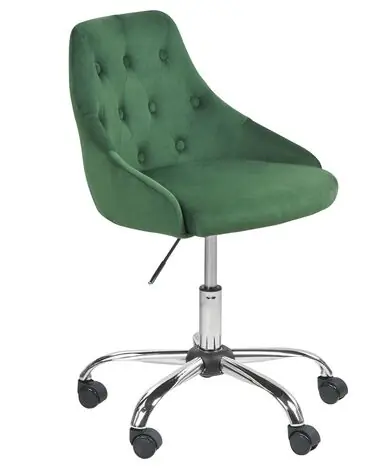 Silla de escritorio PARRISH Terciopelo Verde esmeralda - Oficina