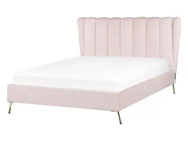 Cama Terciopelo MIRIBEL 140 x 200 cm Rosa pastel - Dormitorio