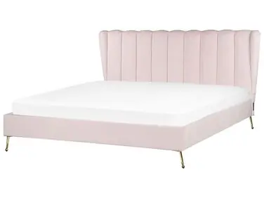 Cama Terciopelo MIRIBEL 180 x 200 cm Rosa pastel - Dormitorio