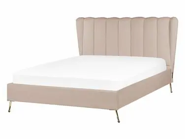 Cama Terciopelo MIRIBEL 140 x 200 cm Gris pardo - Dormitorio