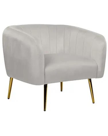 Sillón LACONIA Terciopelo Gris claro - Sala de estar