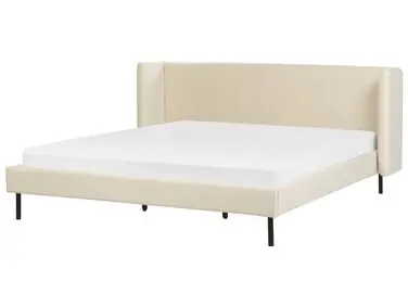 Cama Terciopelo ARETTE 180 x 200 cm Beige claro - Dormitorio