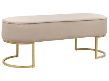 Banco MILRY Terciopelo Beige - Dormitorio