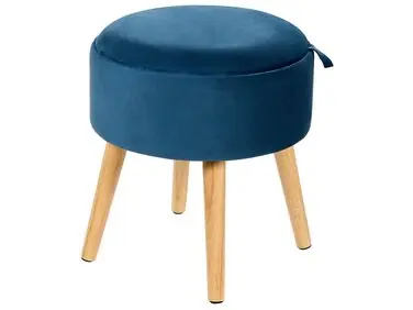 Taburete con almacenaje NEELY Terciopelo Azul marino - Sala de estar