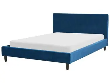 Cama Terciopelo FITOU 140 x 200 cm Azul oscuro - Dormitorio