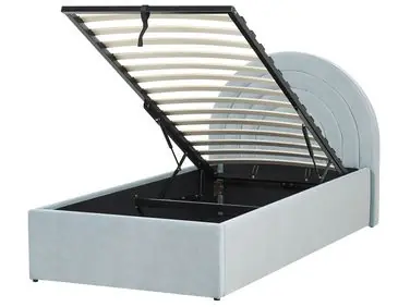 Cama infantil con almacenaje ANET Terciopelo Azul claro 90 x 200 cm - Dormitorio