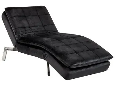 Chaise longue LOIRET Terciopelo Negro - Sala de estar
