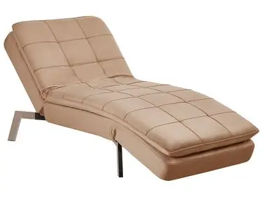 Chaise longue LOIRET Terciopelo Marrón claro - Sala de estar